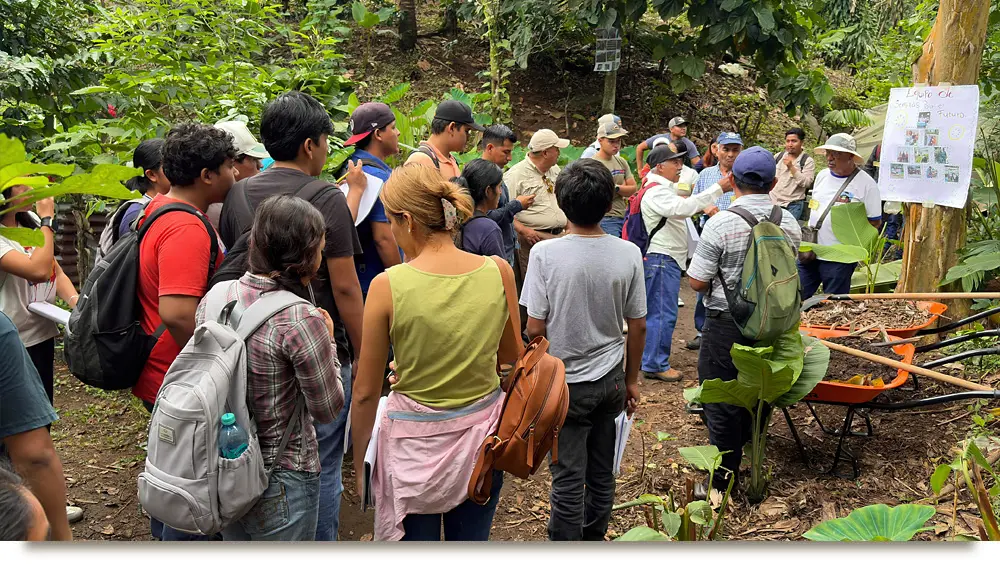 Don Julio teaching field day participants about the Seeds for a Future Program